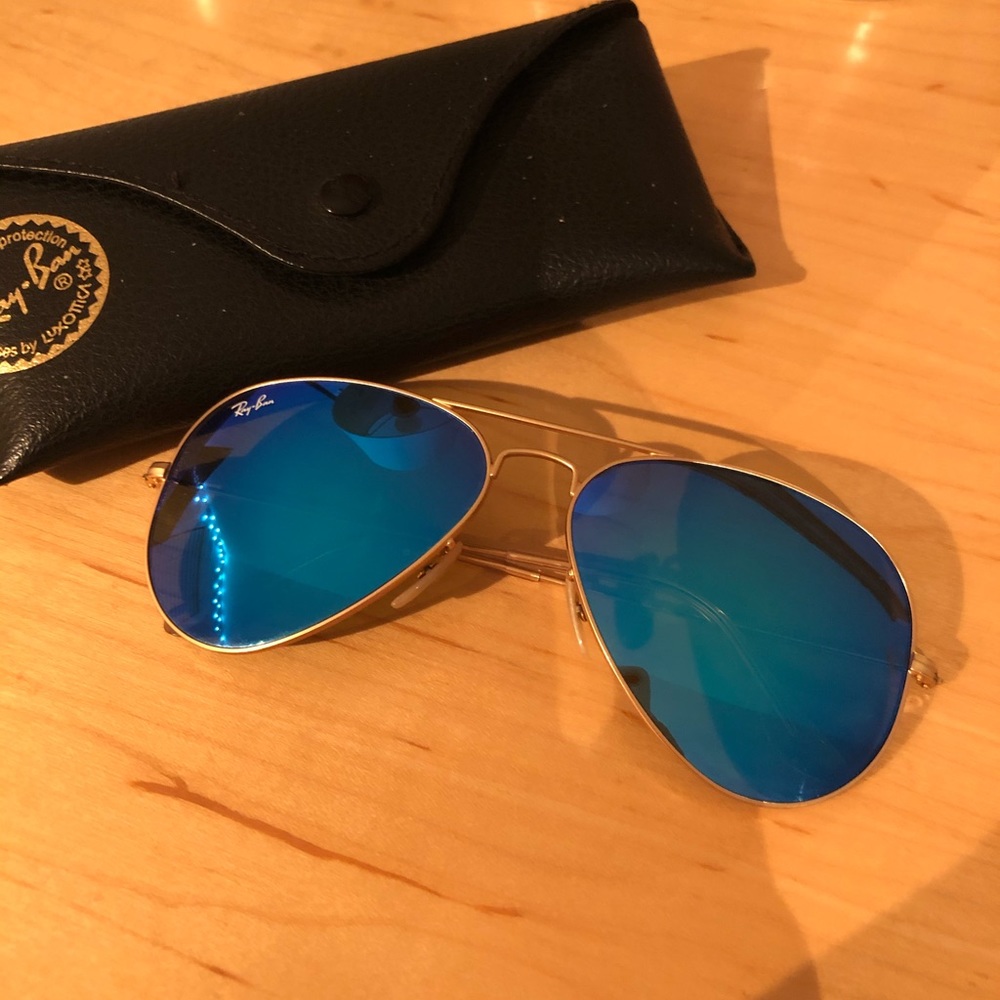 Ray Ban Reflective Blue Aviator